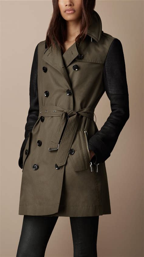 burberry leather sleeve trench women'|women's zara Burberry trench coat.